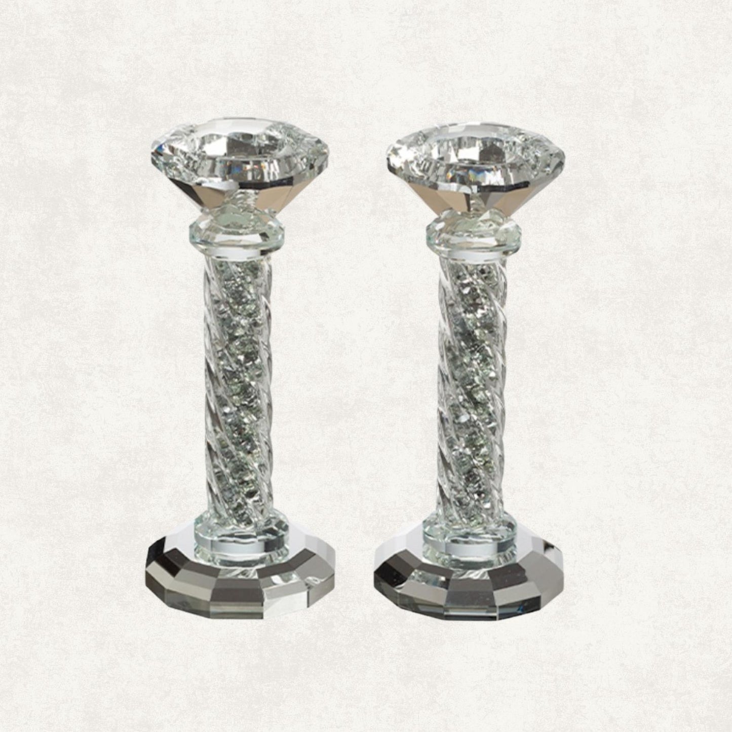 Crystal Shabbat Set – Candlesticks, Kiddush Cup & Salt Dish