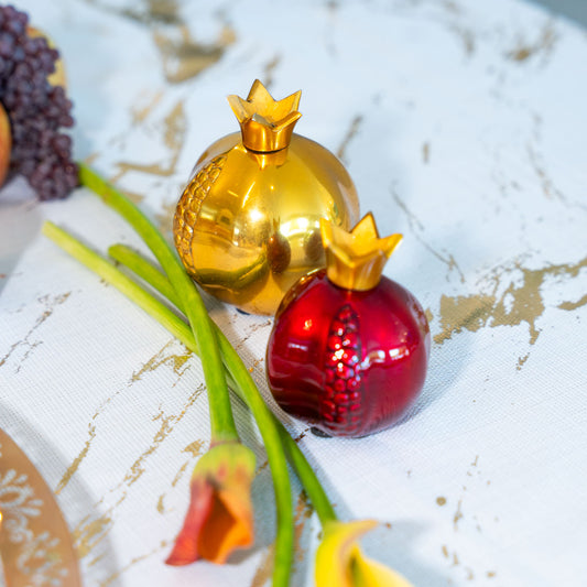 Pomegranate Table Decor Rosh HaShana Gold Small