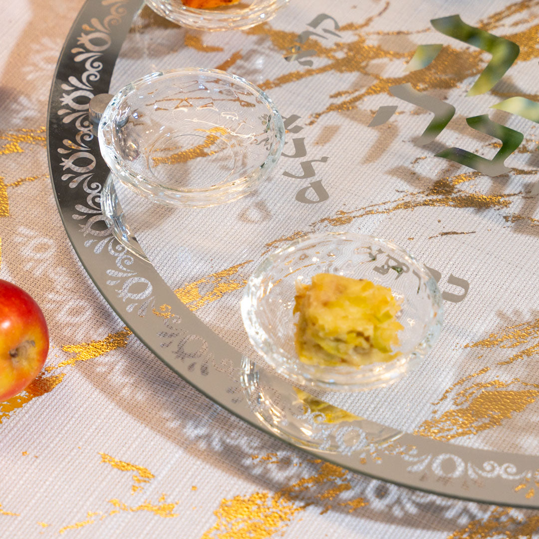 Rosh Hashanah Seder Plate - Silver