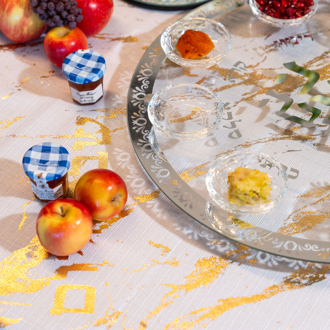 Rosh Hashanah Seder Plate - Silver