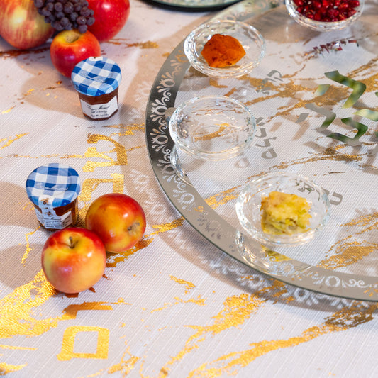 Rosh Hashanah Seder Plate - Silver
