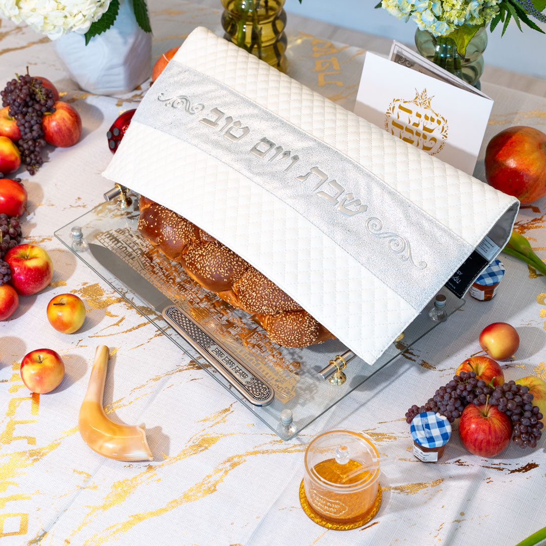 Glass Challah Tray - Jerusalem Cityscaped