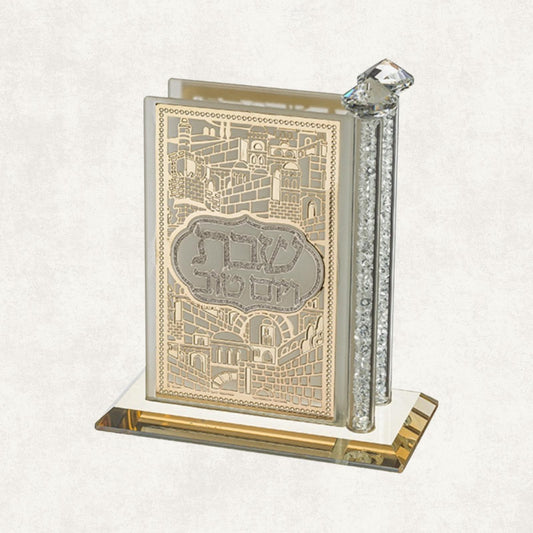 Crystal Shabbat Match Holder – Jerusalem Design
