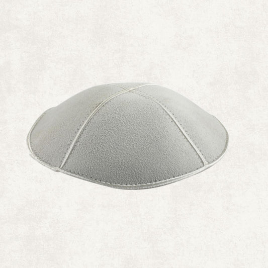 Light Gray Suede Kippah set of 6