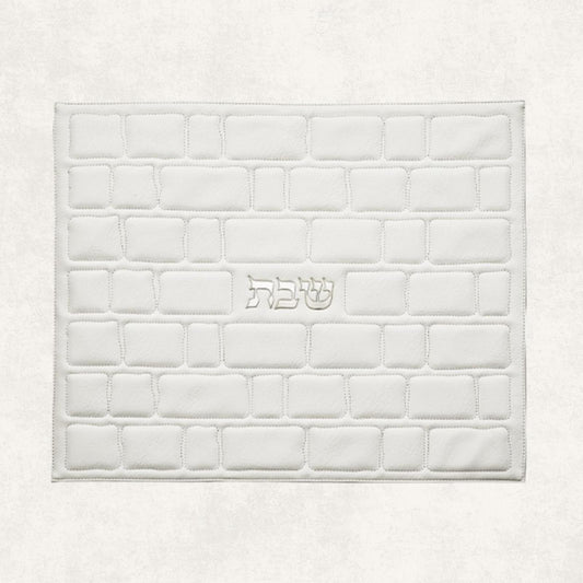 Challah Cover -  White Faux Leather